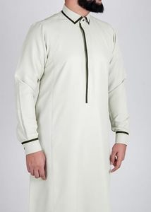 Fabricants professionnels – Nouveaux styles de Qamis arabes (Jubba Thobes) 100 % polyester, longueur cheville, OEM ODM, traditionnels, grandes tailles - Product Image 3
