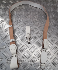 Sangle d'épaule vintage Sam Browne en cuir véritable blanc - Product Image 3