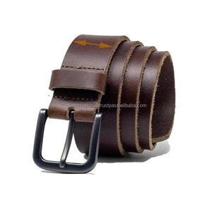 Cinturón informal de cuero de moda para hombres de alta calidad con hebilla de una sola punta de níquel negro resistente - Product Image 6