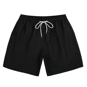 Shorts de Baño Negros para Hombre, Cintura Alta, Cierre con Cordón, Ecológicos, Transpirables, Antiarrugas, de Secado Rápido, para Gimnasio - Product Image 1