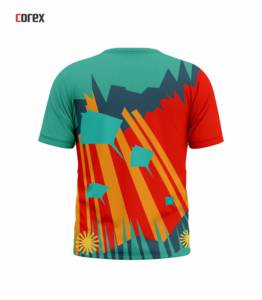 Corex <b>Geometric</b> Pattern Short Sleeve T-<b>Shirt</b> O-Neck Regular Fit Breathable Casual Men's Wear - Product Image 2