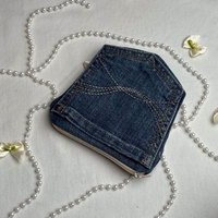 Dompet Kartu Denim Mini Dompet Koin Portabel Tempat Uang Tunai Kecil Organizer Saku Modis Untuk Aktivitas Sehari-hari Kasual