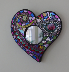 Handmade <b>Heart</b> Shape Mosaic Glass Wall Mirror Decorative Wall Art for Bedroom Living Room Bathroom nd Home Decor Wholesale - Product Image 4