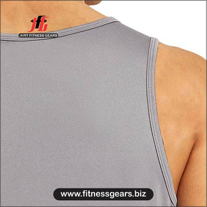 JUST FITNESS GEARS <b>Men's</b> O-Neck Gym <b>Singlets</b> 100% Polyester Tank Top <b>for</b> Fitness Bodybuilding Casual Breathable Knitted Weave - Product Image 5