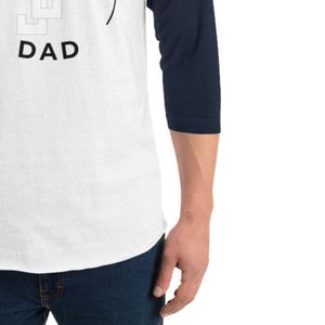 T-shirt Raglan à Manches 3/4 Blanc et Bleu Marine en Coton Doux, Style Baseball Contrastant, Décontracté pour Tous les Jours, Idéal pour les Papas - Product Image 6