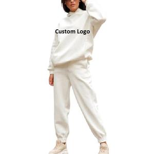 <b>Dropshipping</b> Winter Autumn Women Casual Streetwear Knitted 100% Cotton Eco-Friendly Long Sleeve Set Plus Size Hoodie Sweatshirt - Product Image 1