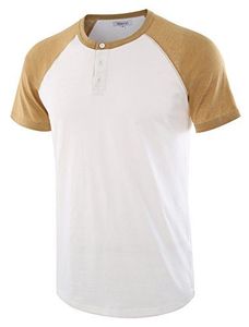 เสื้อยืดแขนสั้นคอเฮนลีย์ผ้าฝ้าย 100% ระบายอากาศได้ดี พิมพ์ลาย สำหรับผู้ชาย สวมใส่สบายๆ ในฤดูร้อน - Product Image 1