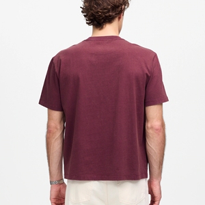 Camisetas de Punto de Algodón Puro 100% Transpirables para Hombre, Corte Holgado Básico, Tejido de Lana, Bordado Frontal con Letra, Secado Rápido, Personalizables - Product Image 3