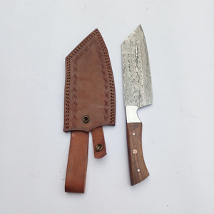 Couteau Nakiri fait à la main en acier damas Chef cuisine couteaux de cuisine japonais goutte de pluie motif damas couteau de Chef manche en bois - Product Image 4