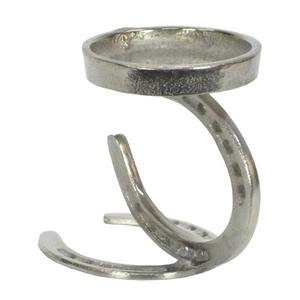 Equestrian Horse <b>Shoe</b> Style Candle Jar Stand Decorative Tabletop Vintage Candle <b>Holder</b> Brass Antique - Product Image 4