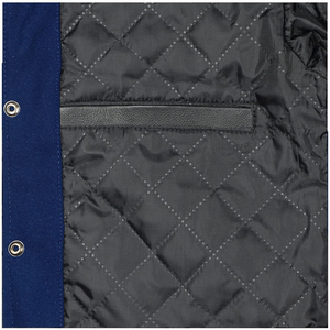 เสื้อแจ็คเก็ตผู้ชาย OEM ขายส่ง แจ็คเก็ตออกแบบโลโก้ตามสั่ง เสื้อแจ็คเก็ตเบสบอลลำลอง เสื้อโค้ท Letterman ผ้าฝ้าย เสื้อแจ็คเก็ต Varsity แบบ unisex OEM - Product Image 6