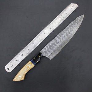 Ensemble de couteaux de chef professionnels en acier Damas faits à la main, manche en bois, pour chefs, cuisiniers, couteau de cuisine - Product Image 3