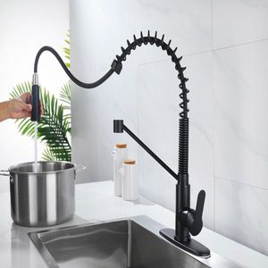 Rubinetto da cucina monocomando nero opaco con doccetta e dispenser sapone, rubinetto multiuso lucido per cucina e lavello - Product Image 5