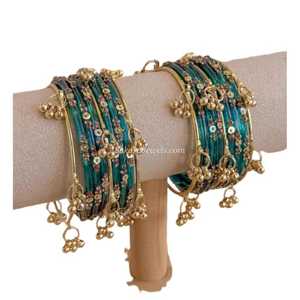 New Arrival Professional Handcrafted Silver Plated Pearl Kashmiri Ghungaro <b>Bangles</b> Churiyan Sets Trendy <b>Indian</b> Wedding - Product Image 1