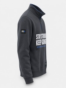 Sweat-shirts personnalisés pour hommes à col rond, demi-zip ou quart-zip, en molleton doublé, couleur unie, style zippé pour l'hiver - Product Image 5