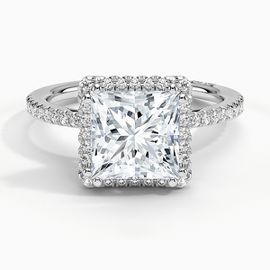 Anillo BOJ 035 con Corte Princesa, Plata 925, Simple, Estilo Tacori, con Diamante de 2ct, Color D, VVS1, Moissanita Certificada por GRA, Precio Bajo - Product Image 1