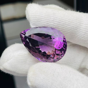 Ametyste naturelle taille poire 48,37 carats, grande taille, qualité AAA, avec lueur, belle couleur, coupe et polissage parfaits, à prix avantageux. - Product Image 4