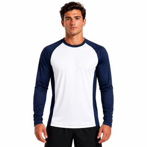 Chemises de pêche pour hommes personnalisées, UPF 50+, imprimées, séchage rapide, haute qualité, protection UV, couleur unie, manches raglan longues, 100% polyester - Product Image 1