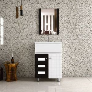 Cocoa Collection Classic Design <b>Rectangle</b> <b>Wall</b>-Mounted Ceramic Basin Bathroom Vanity Table <b>Mirror</b> Included PVC Material Water - Product Image 1