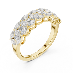 Bague Fleur en Moissanite Blanche Taille Marquise pour Femme, Sertie de Griffes, Luxe - Product Image 6