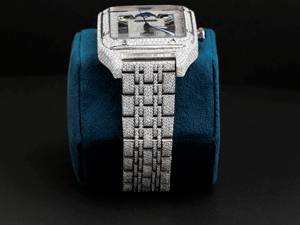 Reloj de Pulsera Cuadrado de Moissanita para Hombre, Fase Lunar, Números Romanos, Acero Inoxidable, Lujo - Product Image 2