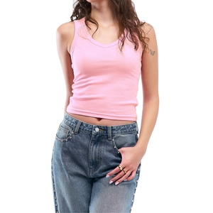 Top Deportivo Corto de Cuello Alto Acanalado para Mujer, Ropa Deportiva Activa, Sin Costuras, Transpirable, para Yoga, Venta al Por Mayor Personalizada - Product Image 1