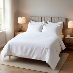 White 100% Cotton Percale Bed <b>Sheet</b> Set 190 TC Soft and Warm <b>Fitted</b> <b>Queen</b> King Super King Sizes for Home and Hotel 4pcs - Product Image 2