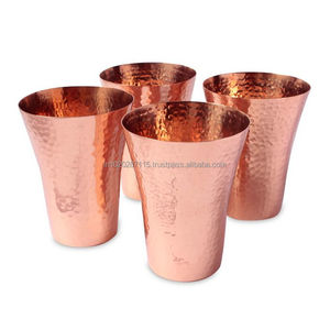Verre à eau en cuivre fait main avec haute brillance et forme simple pour un mode de vie sain et de belles configurations de table - Product Image 6
