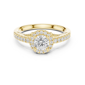 Anillo de Compromiso de Oro Amarillo de 18K con Diamantes y Escudo Real para Mujer, para Aniversario - Product Image 3