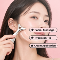 Cuillère à crème en métal en gros, spatule pour masque facial en alliage de zinc plaqué, outil de massage manuel Gua Sha, logo personnalisé, marque privée, OEM