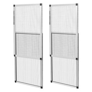 Zanzariera per Finestra Regolabile 38 cm (A) x 53-102 cm (L) - Confezione da 2, Moderna, Espandibile, con Telaio in Alluminio, Rete Resistente, Modello Orizzontale Fai-da-te - Product Image 1