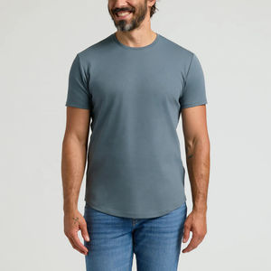 Camiseta de Manga Corta con Cuello Redondo para Hombre, 200g, Mezcla de Poliéster/Algodón, Dobladillo Curvo, Logotipo Personalizado, Impresión Digital Frontal, Secado Rápido, Transpirable - Product Image 3