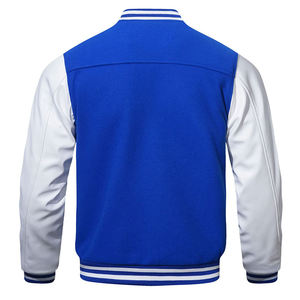 Vestes d'extérieur personnalisées avec logo OEM, design personnalisé, boutons recouverts de tissu en cuir, vestes varsity pour hommes - Product Image 2