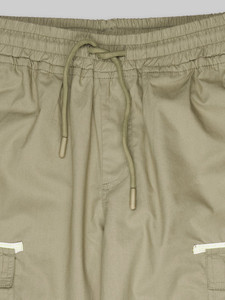 Nouveau pantalon cargo en toile vert olive pour homme, taille élastique, plusieurs poches, coupe droite décontractée, respirant, poids moyen, pour l'automne - Product Image 5