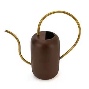 Brown Brass Watering Can With <b>Gold</b> Handle For Gardening Durable Painted Finish - Product Image 1