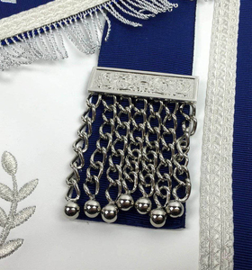 Past Master Blue Lodge <b>Apron</b> <b>White</b> Royal Blue with Silver Embroidery Wholesale Masonic <b>Aprons</b> produced for lodges, distributors - Product Image 3