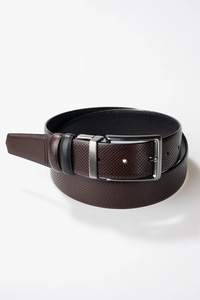 Ceinture en cuir véritable pour homme, réversible, élégante, perforée, double face, avec boucle à ardillon, haute qualité, logo personnalisé 2026 - Product Image 3