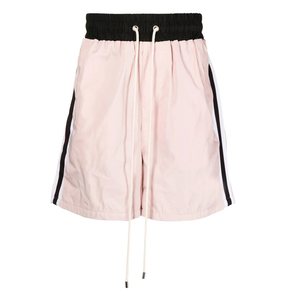 <b>Men's</b> <b>Pink</b> 100% Polyester Mid Waist Drawstring <b>Shorts</b> Side Stripe Casual Sport Style Breathable Oxford Fabric Windproof Quick - Product Image 1