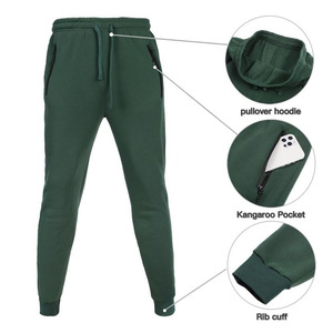 Conjunto deportivo informal para hombre, tela transpirable de mezcla de algodón, pantalón jogger con capucha, cintura elástica, para gimnasio, deporte, correr, uso diario. - Product Image 5
