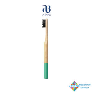 Cepillo de dientes de bambú con cerdas suaves pintadas en la parte inferior, biodegradable, de madera natural, para clínica dental y uso doméstico. - Product Image 2