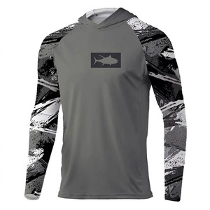 Sweat à capuche de pêche personnalisé avec logo, manches longues, imperméable, séchage rapide, protection UV UPF 50, durable, 100% polyester, unisexe - Product Image 2