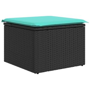 Juego de sofás de jardín de ratán sintético negro de 11 piezas con cojines para muebles de patio - Product Image 6