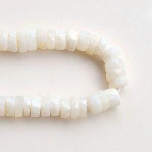 Perles de pierres précieuses opale blanche naturelle facettées, forme pneu, rondelle, heishi, pour la fabrication de bijoux, fil de pierres en vrac - Product Image 4