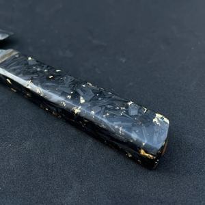 Couteau de chef artisanal en acier Damas de 13 pouces, fabriqué sur mesure par Ahmad Fabric, avec étui en cuir, manche élégant, personnalisable - Product Image 4