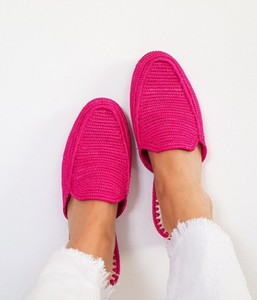 Zapatos de rafia, pantuflas hechas a mano, mules de verano, zapatos marroquíes, zapatos planos de rafia rosa, babuchas. - Product Image 1