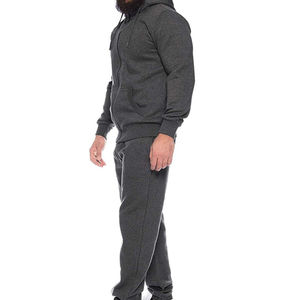 Ensemble de survêtement respirant en molleton de coton pour homme avec fermeture éclair, coupe moderne et ajustée, personnalisable - Product Image 6