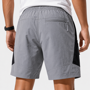 Casual Nylon Windbreaker <b>Shorts</b> Men Mid Waist Zipper Fly Closure Front Side <b>Zip</b> <b>Pockets</b> Waterproof Quick Dry Knee Length Outdoor - Product Image 5