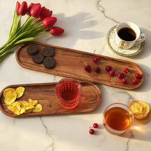 Stylish Wooden Printed Serving Tray <b>Kitchen</b> Decor <b>for</b> Tea Coffee Breakfast Snacks - Product Image 3