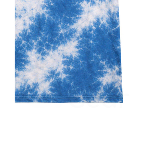 Camiseta de Manga Corta con Cuello Redondo y Estampado Tie-Dye para Hombre, Informal, Tejida, con Patrón Azul y Blanco, Corte Regular, 100% Algodón - Product Image 6