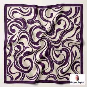 High Quality Luxury <b>Silk</b> <b>Scarf</b> for Women Printed Lightweight Square Headscarf OEM ODM Manufacturer Sicily Custom Fabric - Product Image 3